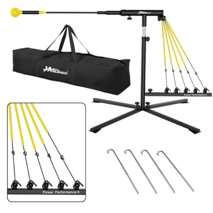 Baseball Swing Trainer with 5 Power Bands Hght Adjustable 31-47 Inches Baseball Hitting Trainer Auto Reset Softball Swing Train
Baseball Swing Trainer with 5 Power Bands Hght Adjustable 31-47 Inches Baseball Hitting Trainer Auto Reset Softball Swing Train