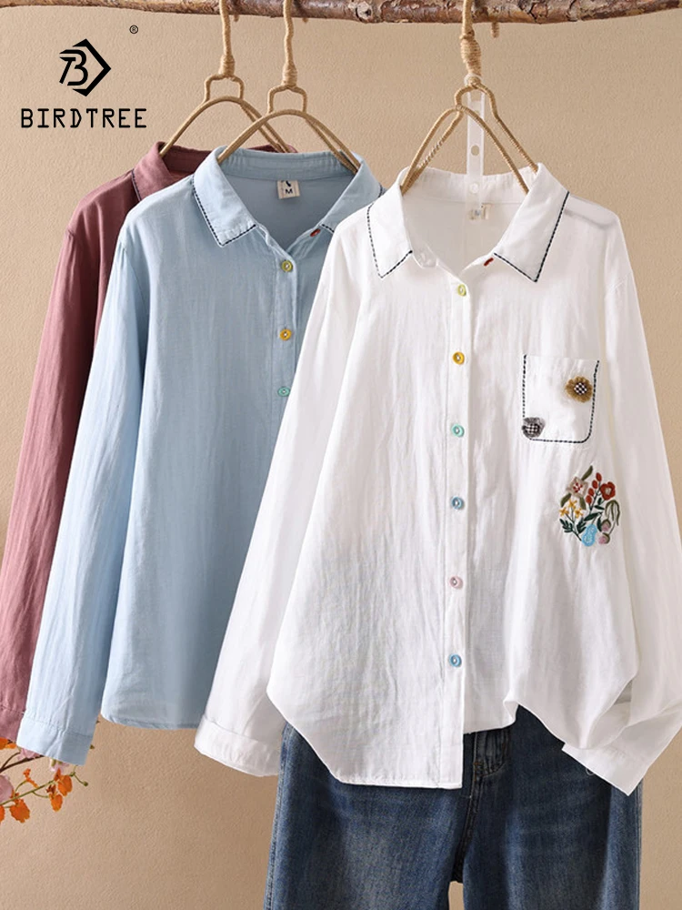 New 2026 Spring Women Cotton Yarn Long Sleeve Shirt, Lapel Pocket Embroidery, Mori Girl Fashion Soft Thin Loose Blouse T63627CC
New 2026 Spring Women Cotton Yarn Long Sleeve Shirt, Lapel Pocket Embroidery, Mori Girl Fashion Soft Thin Loose Blouse T63627CC