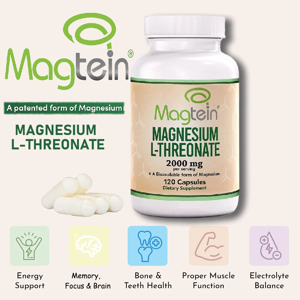 Magnesium L Threonate, Magtein, Sleep and Cognitive Support - High Absorption - Most Bioavailable Form of Magnesium - 2000 mg
Magnesium L Threonate, Magtein, Sleep and Cognitive Support - High Absorption - Most Bioavailable Form of Magnesium - 2000 mg