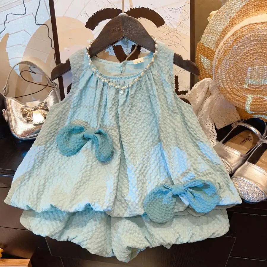Children's Clothing Daily Casual Summer Clothes for Kids Girl Outfits Two Pieces Sets Girls Sleeveless Bow Suit Children Costume
Children's Clothing Daily Casual Summer Clothes for Kids Girl Outfits Two Pieces Sets Girls Sleeveless Bow Suit Children Costume