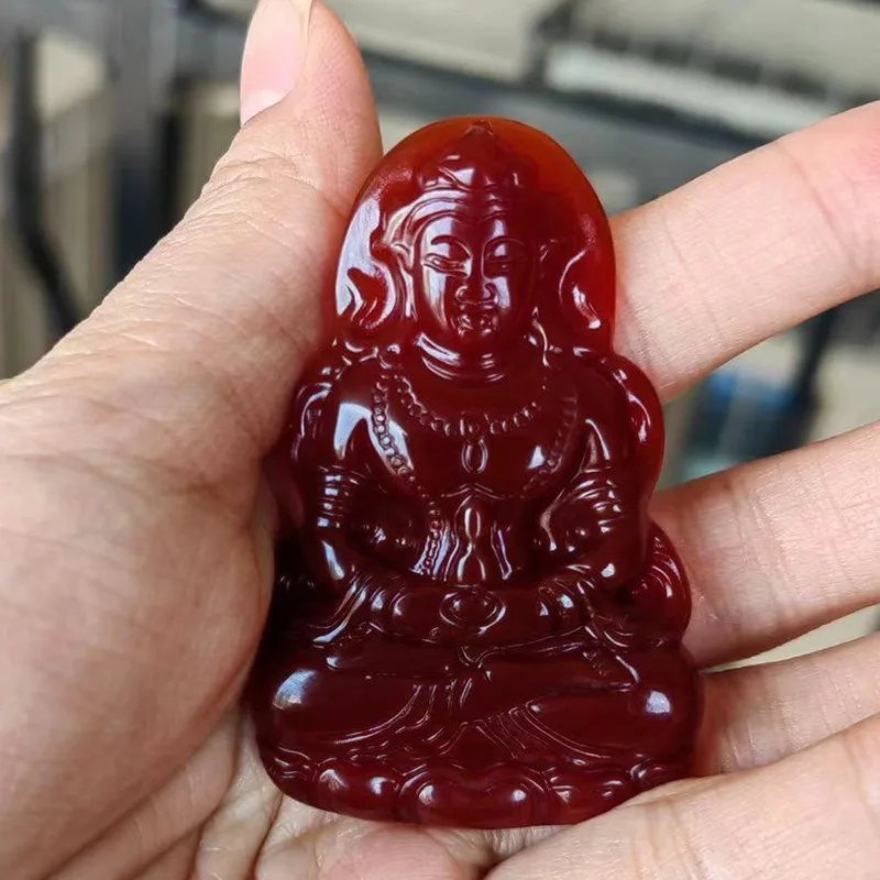 Natural Agate Guanyin Pendant Men's Red Ice Chalcedony Bodhisattva Pendant
Natural Agate Guanyin Pendant Men's Red Ice Chalcedony Bodhisattva Pendant