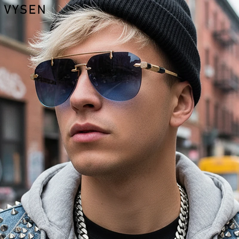 Rimless Pilot Sunglasses Men 2025 Luxury Brand Trendy Steampunk Vintage Oversized Oval Double Beam Metal UV400 Sun Glasses Shade
Rimless Pilot Sunglasses Men 2025 Luxury Brand Trendy Steampunk Vintage Oversized Oval Double Beam Metal UV400 Sun Glasses Shade