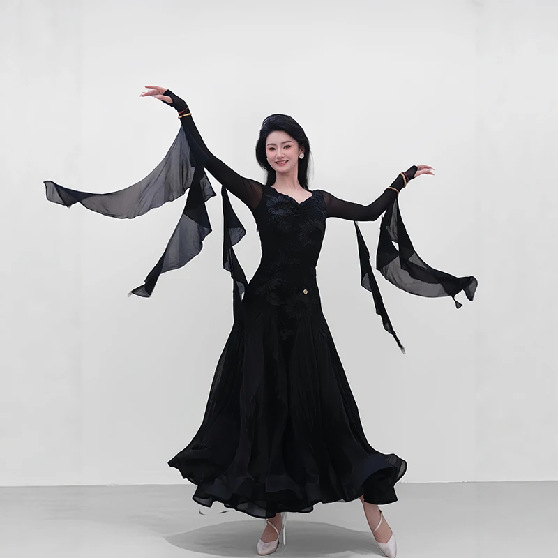 2026 Ballroom Dance Dress For Women Printed One Shoulder Floating Sleeve Fishbone Dress Adult Waltz Modern Dance Wear DQS22058
2026 Ballroom Dance Dress For Women Printed One Shoulder Floating Sleeve Fishbone Dress Adult Waltz Modern Dance Wear DQS22058