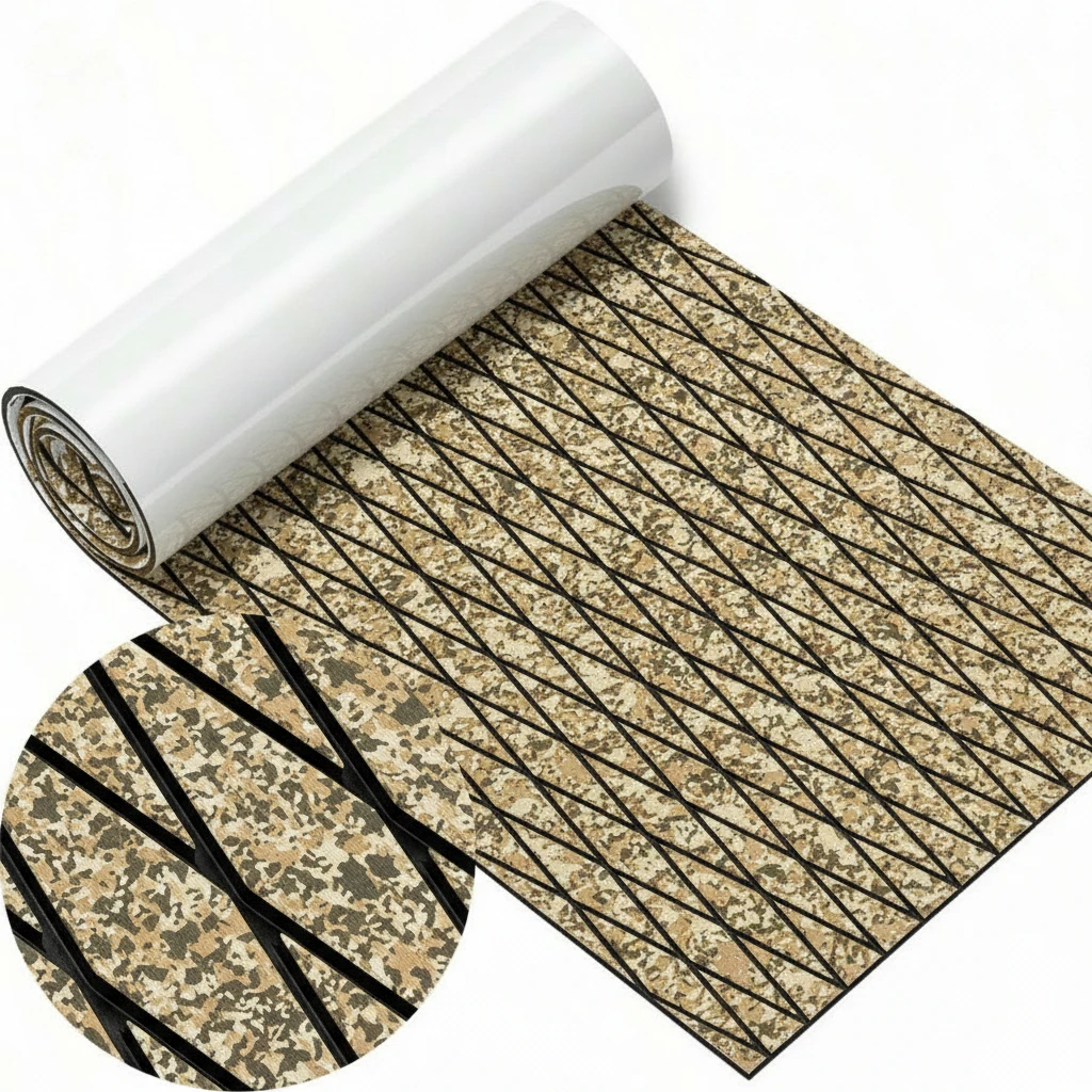 2400x1200x6mm Camouflage Diamond EVA Foam Boat Flooring Pad Faux Teak Deck Sheet Mat Non Slip Self Adhesive Marine Decking Mat
2400x1200x6mm Camouflage Diamond EVA Foam Boat Flooring Pad Faux Teak Deck Sheet Mat Non Slip Self Adhesive Marine Decking Mat