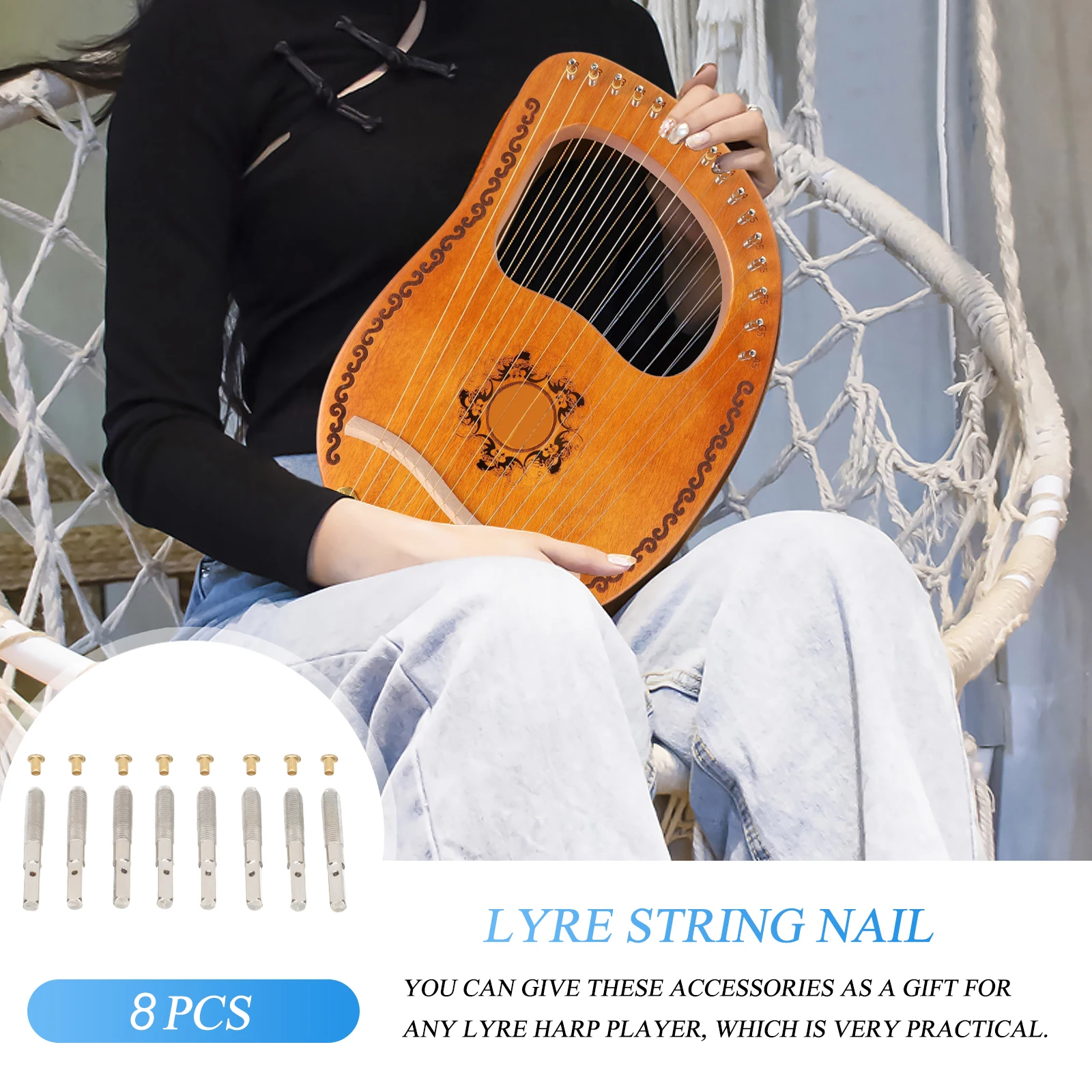 1 set Lyre Harp String Pegs High Grade Steel Smooth Professional Parts Accessories Musical Instruments Tuning Lyre Replacement
1 set Lyre Harp String Pegs High Grade Steel Smooth Professional Parts Accessories Musical Instruments Tuning Lyre Replacement
