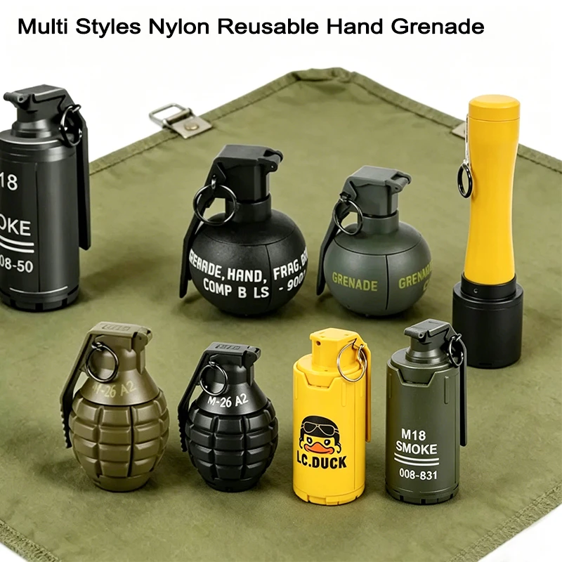1A-Multi Styles Nylon Reusable Hand Grenade Dummy Model Tactical Toy Outdoor Battle Game Cosplay Prop
1A-Multi Styles Nylon Reusable Hand Grenade Dummy Model Tactical Toy Outdoor Battle Game Cosplay Prop