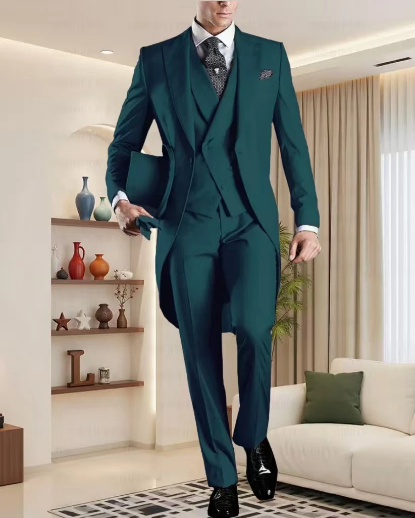 3 Pieces Men's Wedding Tail Coat Groom Tuxedo Tailcoat Suit Set Business Long Blazer Fashion Banquet Outfit for Men
3 Pieces Men's Wedding Tail Coat Groom Tuxedo Tailcoat Suit Set Business Long Blazer Fashion Banquet Outfit for Men