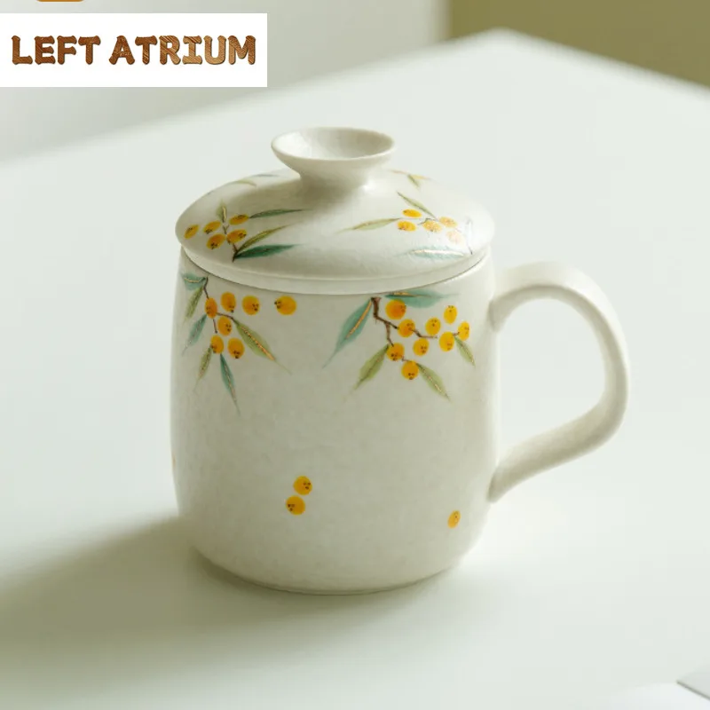 430ml Hand-painted Loquat Filter Tea Separator Cup Luxury Tea Mug With Infuser Household Tea Making Office Water Cup
430ml Hand-painted Loquat Filter Tea Separator Cup Luxury Tea Mug With Infuser Household Tea Making Office Water Cup