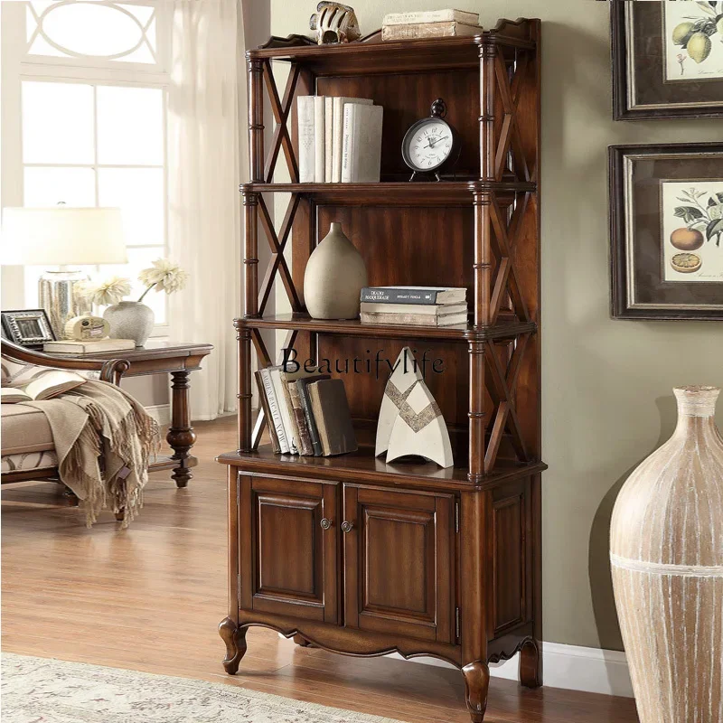 yj19 American Country Style Solid Wood Bookshelf Floor-standing Multi-layer Storage Rack European-style Small Bookcase
yj19 American Country Style Solid Wood Bookshelf Floor-standing Multi-layer Storage Rack European-style Small Bookcase
