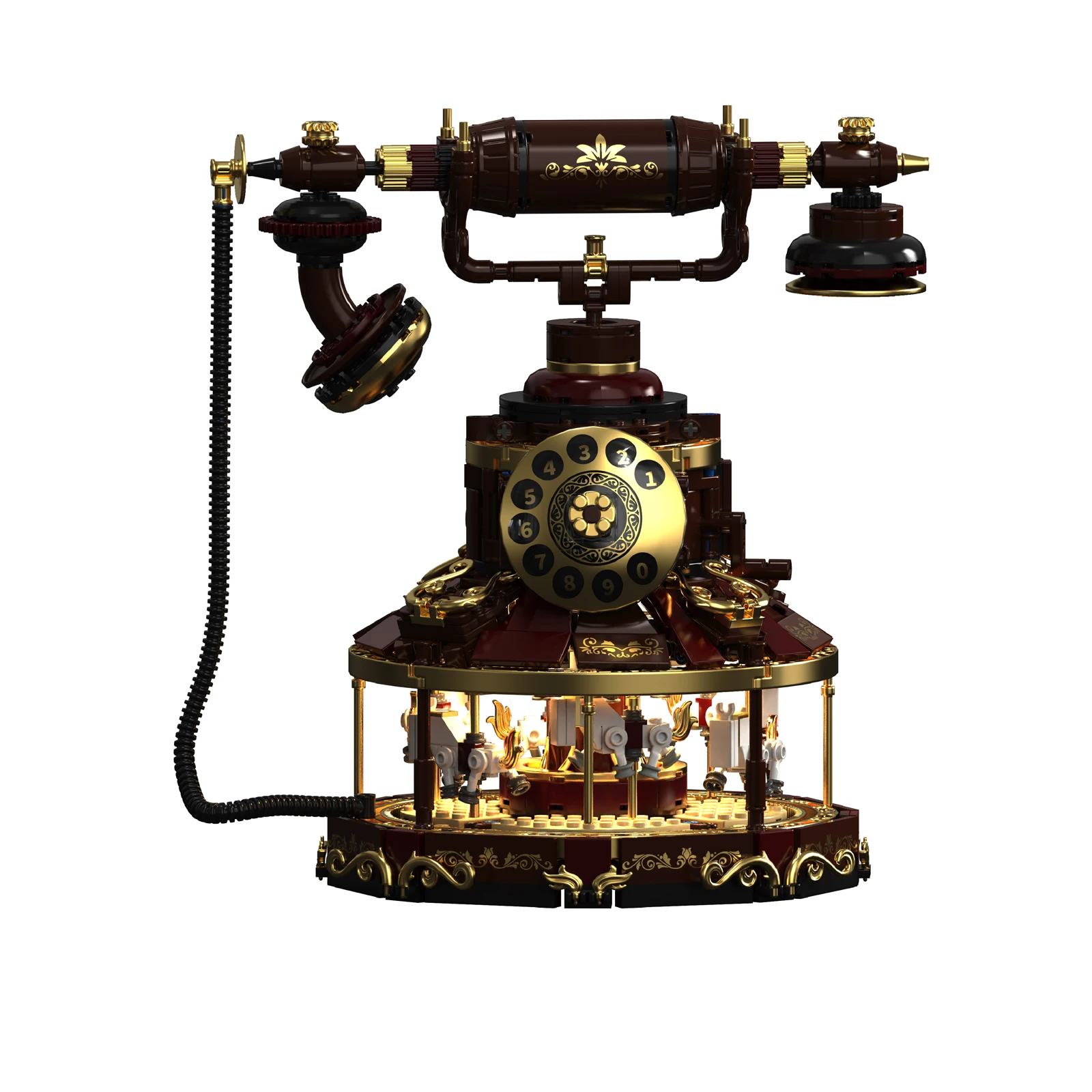 H1014 1130pcs Retro Telephone Carousel Model with LED Lights Creative Nostalgic Building Blocks
H1014 1130pcs Retro Telephone Carousel Model with LED Lights Creative Nostalgic Building Blocks