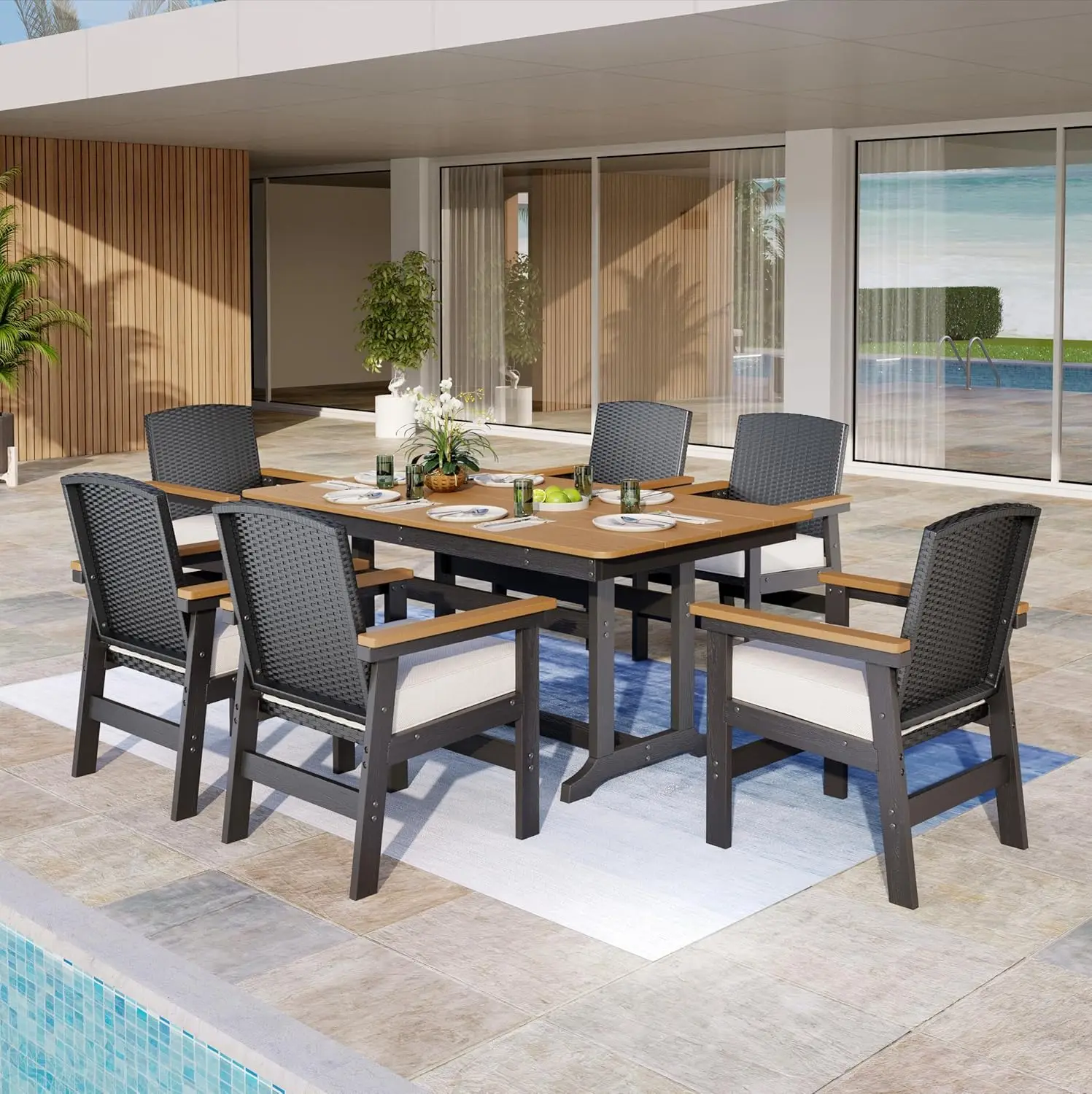 !@Dwoo Hot Selling 7 Piece Outdoor Patio Dining Table Chair Set Garden All Weather Waterproof Furniture Set
!@Dwoo Hot Selling 7 Piece Outdoor Patio Dining Table Chair Set Garden All Weather Waterproof Furniture Set