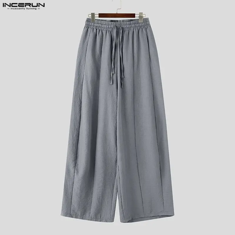 INCERUN Men's Casual Pants Solid Color Drawstring Joggers Casual Wide Leg Trousers For Man Streetwear Loose 2026 Fashion Pants
INCERUN Men's Casual Pants Solid Color Drawstring Joggers Casual Wide Leg Trousers For Man Streetwear Loose 2026 Fashion Pants