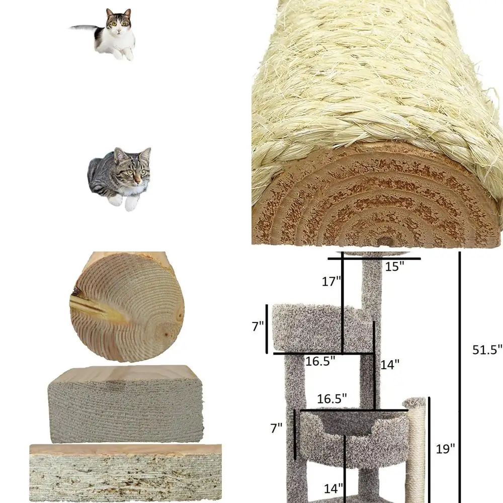 Кошачья башня из натурального дерева и ковровой дорожки, крапчатый дизайн
Кошачья башня из натурального дерева и ковровой дорожки, крапчатый дизайн