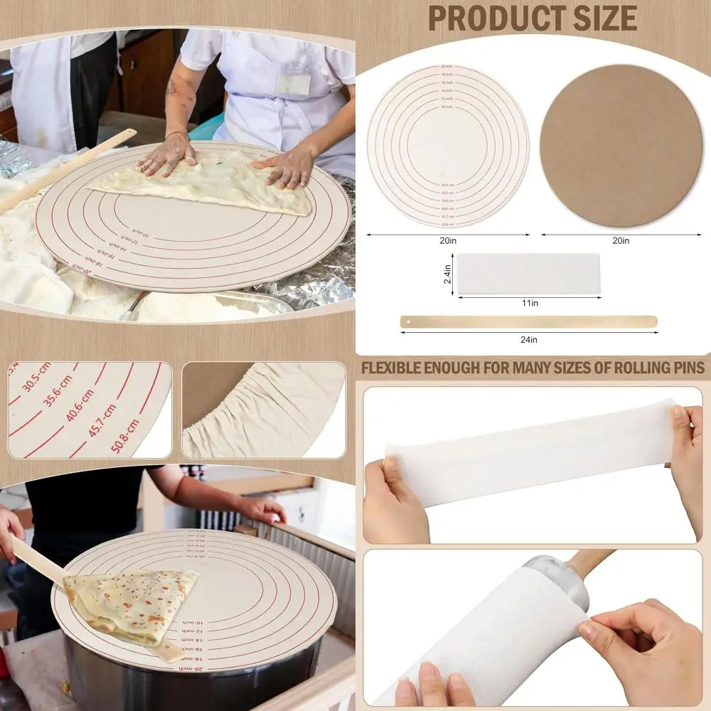 Norwegian Lefse Kit: 6pcs Traditional Tools, 20 Pastry Cloth, Wooden Board, 3pcs 11x2.5 Rolling Pin Covers, 24 Turning Stick
Norwegian Lefse Kit: 6pcs Traditional Tools, 20 Pastry Cloth, Wooden Board, 3pcs 11x2.5 Rolling Pin Covers, 24 Turning Stick
