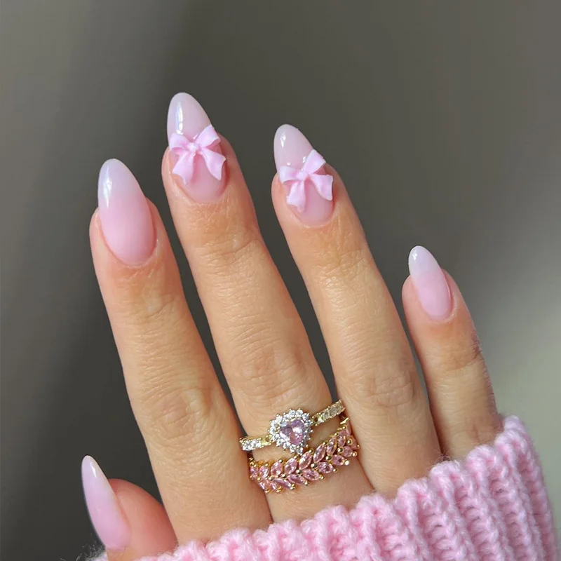 24pcs Press on Nails French Pink Bow Full Cover Nail Stickers for Women&Girl Summer Removable Wearable Nails Daily Wear
24pcs Press on Nails French Pink Bow Full Cover Nail Stickers for Women&Girl Summer Removable Wearable Nails Daily Wear