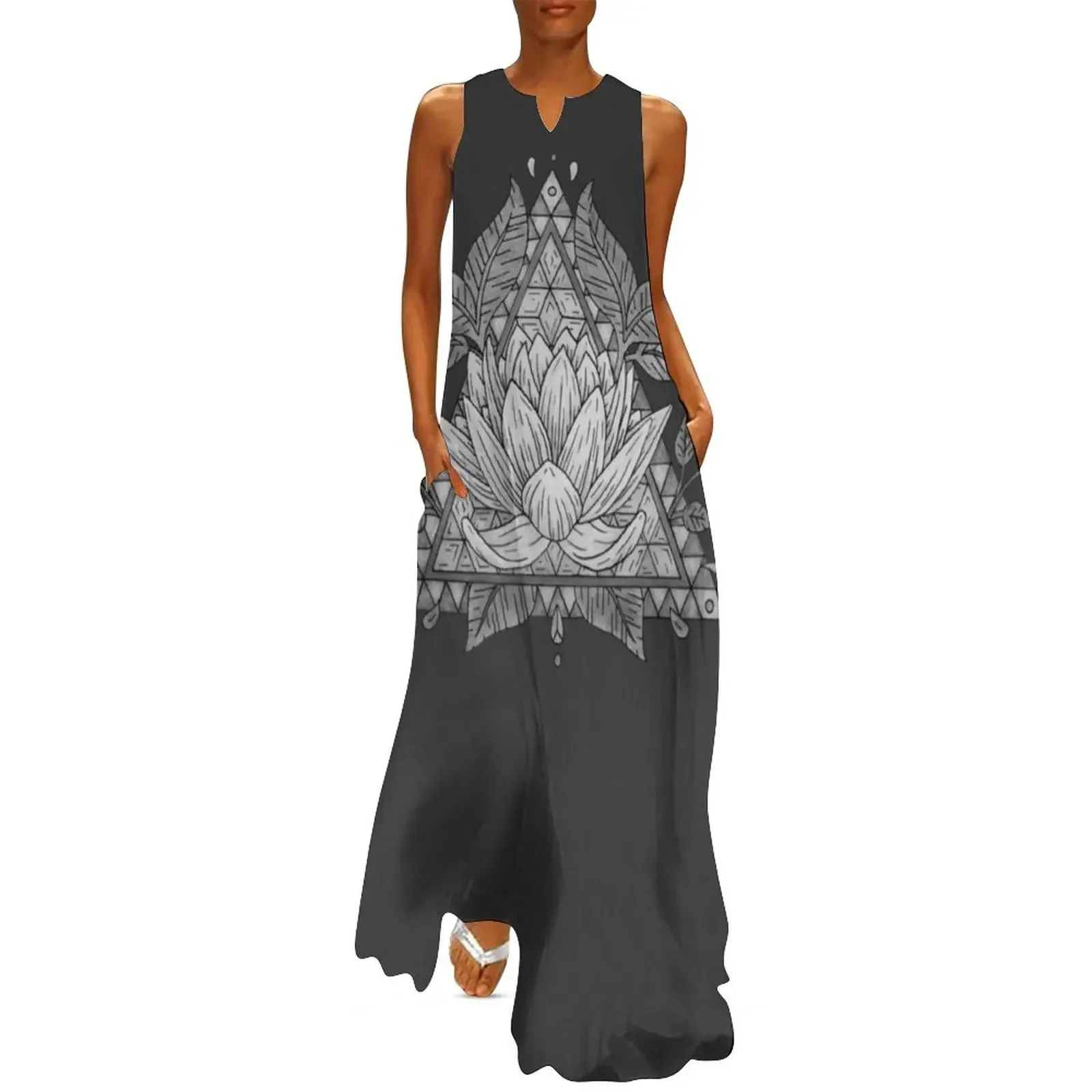 Grey Lotus Flower Geometric Design Long Dress women's elegant loose dresses ladies dresses for special occasions Dress
Grey Lotus Flower Geometric Design Long Dress women's elegant loose dresses ladies dresses for special occasions Dress