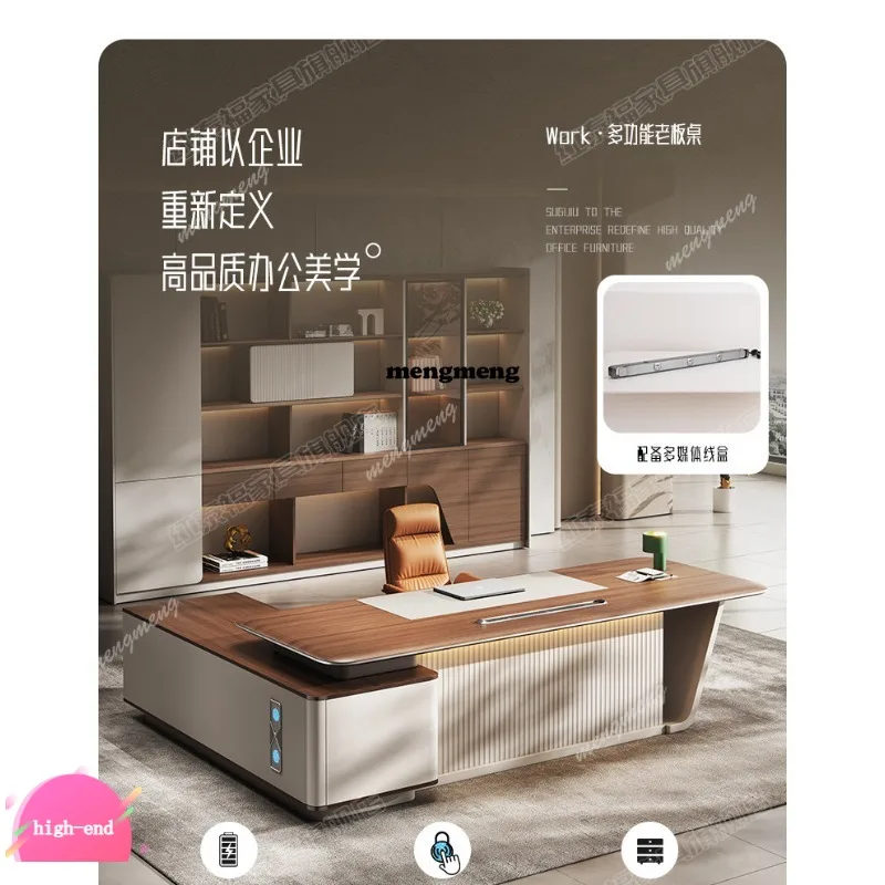 r134 Boss Office Desk and Chair Combination Chinese Simple Modern Light Luxury High-end Office President Chairperson Daban Desk
r134 Boss Office Desk and Chair Combination Chinese Simple Modern Light Luxury High-end Office President Chairperson Daban Desk