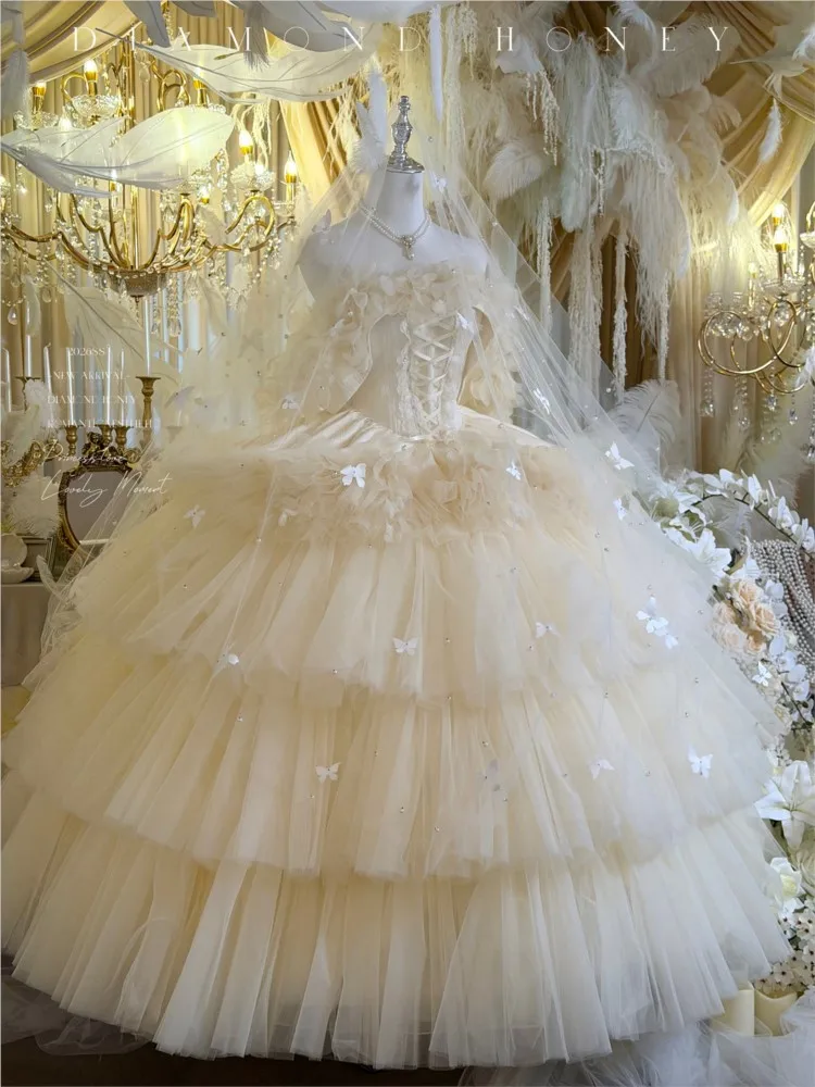 Apricot-colored long birthday and coming-of-age wedding dress with gauze
Apricot-colored long birthday and coming-of-age wedding dress with gauze