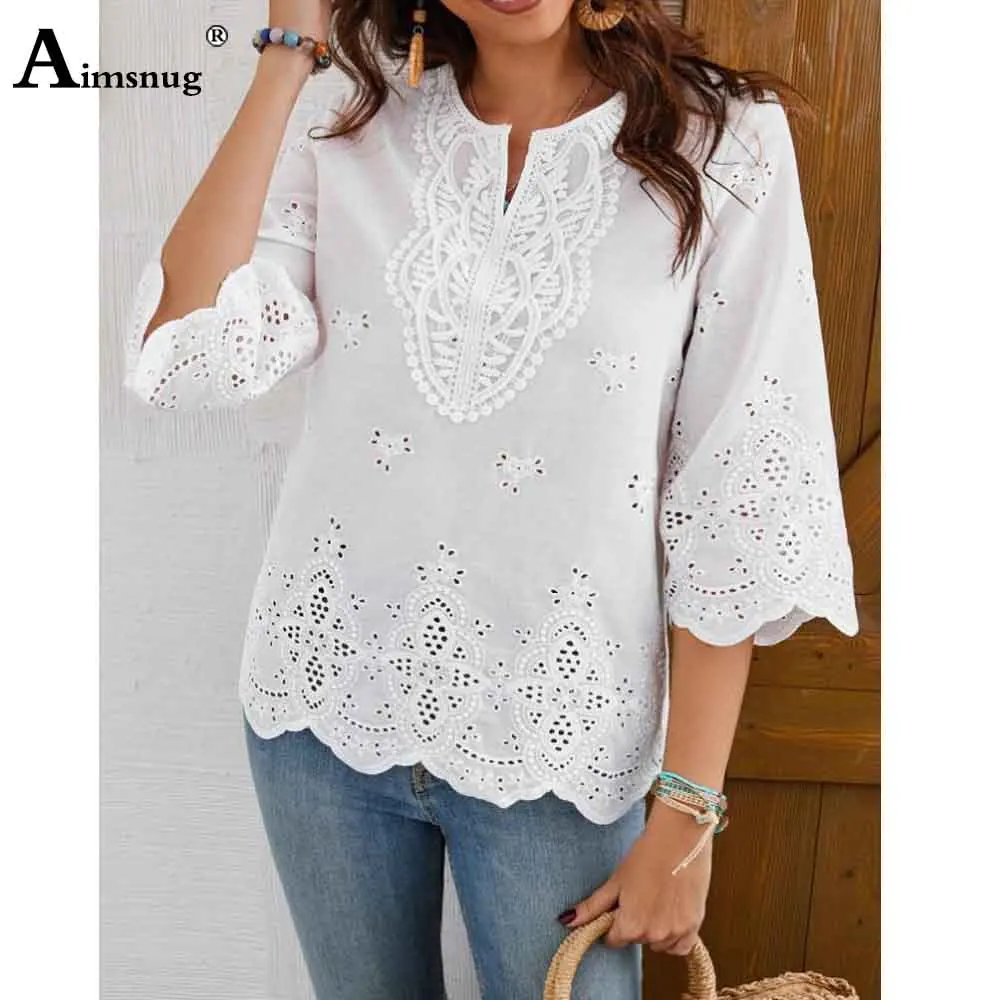 European Style 2025 Women Lace embroidery Basic Shirts New Casual Beach Tops Blouse Ladies Bohemian Flower shirt blusas femmes
European Style 2025 Women Lace embroidery Basic Shirts New Casual Beach Tops Blouse Ladies Bohemian Flower shirt blusas femmes