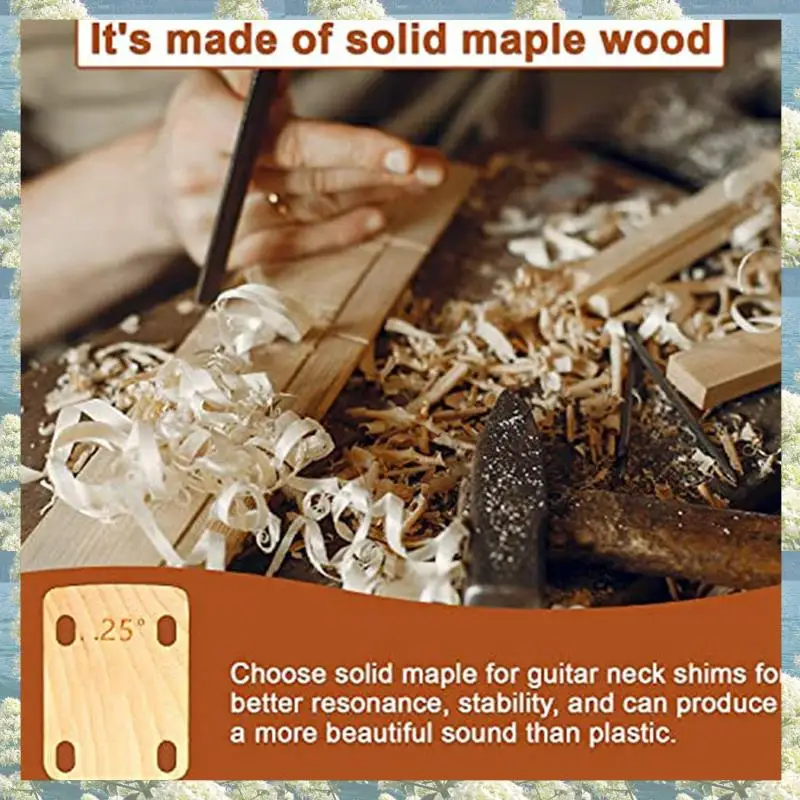 12Pcs Guitar Neck Shims, Solid Maple Wood Guitar Neck Shim Protection 0.25, 0.5 And 1 Degree Guitar Neck Plate Tool
12Pcs Guitar Neck Shims, Solid Maple Wood Guitar Neck Shim Protection 0.25, 0.5 And 1 Degree Guitar Neck Plate Tool