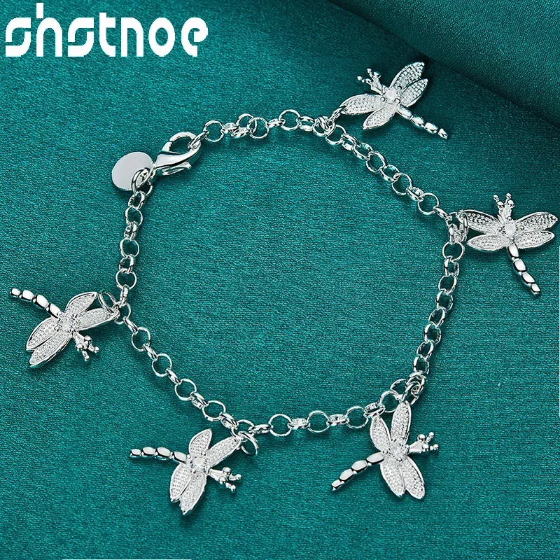 SHSTONE 925 Sterling Silver Five Zircon Dragonfly Chain Bracelets For Women Party Christmas Wedding Luxury Jewelry Birthday Gift
SHSTONE 925 Sterling Silver Five Zircon Dragonfly Chain Bracelets For Women Party Christmas Wedding Luxury Jewelry Birthday Gift