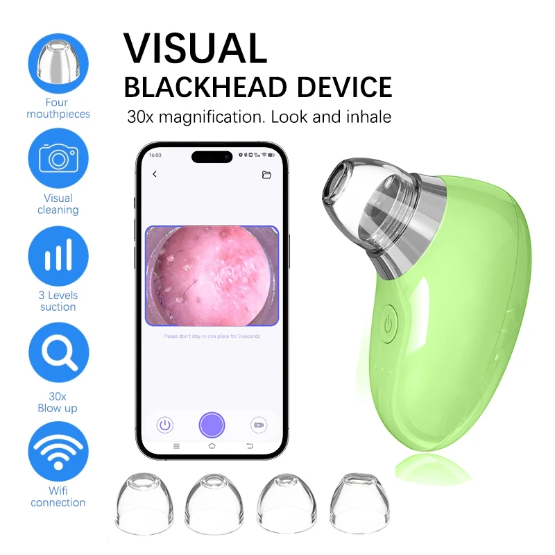 Visual Vacuum Black Head Remover with Camera Pimple Remover Tool Pore Deep Cleaning Acne Point Noirs Extractor Blackhead Removal
Visual Vacuum Black Head Remover with Camera Pimple Remover Tool Pore Deep Cleaning Acne Point Noirs Extractor Blackhead Removal