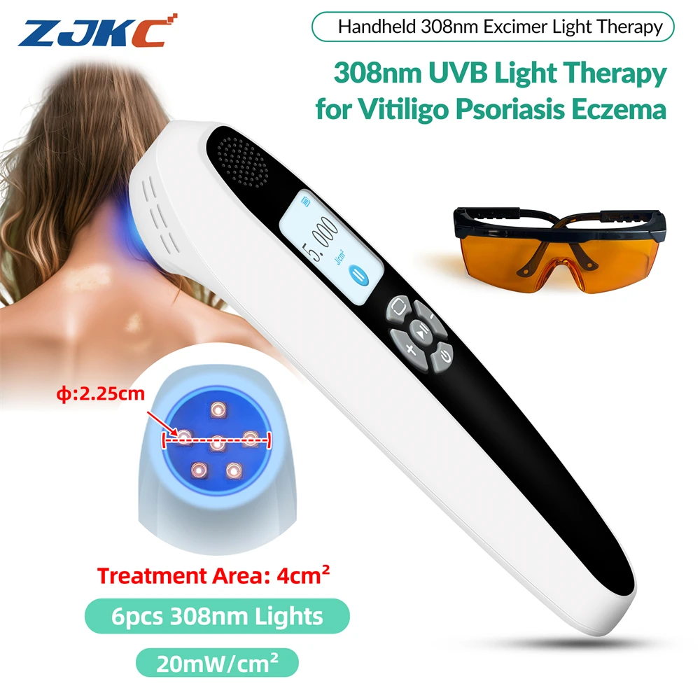 ZJKC UVB Lamp for Vitiligo Psoriasis Eczema 308nm Excimer Phototherapy Device for Pigmentary Skin Disease Health Care
ZJKC UVB Lamp for Vitiligo Psoriasis Eczema 308nm Excimer Phototherapy Device for Pigmentary Skin Disease Health Care