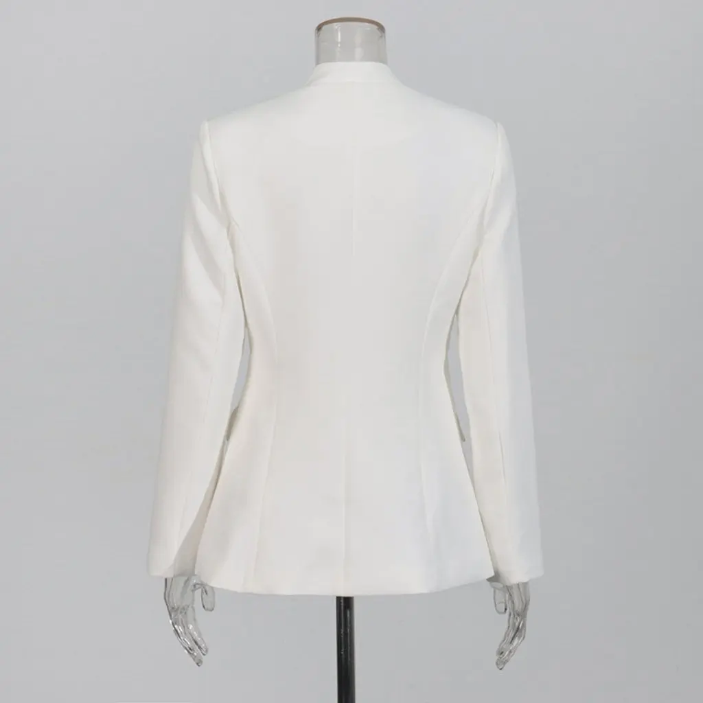 British Style Temperament V-Neck Slim Fit Suit Jacket Heavy-Duty Nail Bead Drilling New Women's Fashion Top 
British Style Temperament V-Neck Slim Fit Suit Jacket Heavy-Duty Nail Bead Drilling New Women's Fashion Top