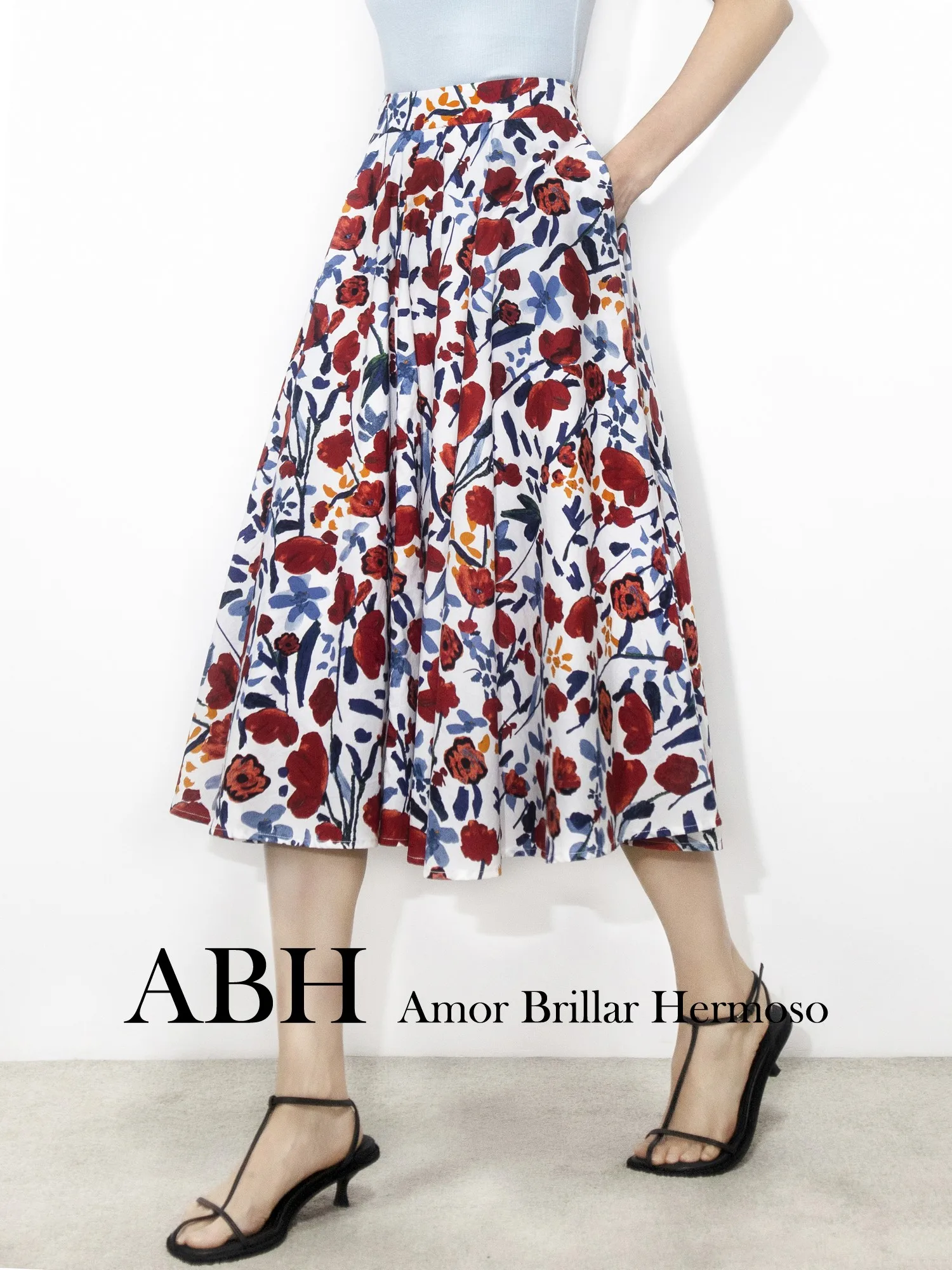 ABH High Density Pure Cotton Breathable Midi Skirt Women's Umbrella Hem Skirt Floral Print Commute Style Summer Collection
ABH High Density Pure Cotton Breathable Midi Skirt Women's Umbrella Hem Skirt Floral Print Commute Style Summer Collection