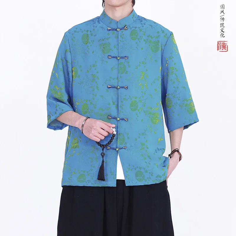 Summer Shirts Man's Chinese-style Traditional Kung Fu Tai Chi Casual Shirt Man Luxury Jacquard Breathable Short Sleeve Shirt Man
Summer Shirts Man's Chinese-style Traditional Kung Fu Tai Chi Casual Shirt Man Luxury Jacquard Breathable Short Sleeve Shirt Man