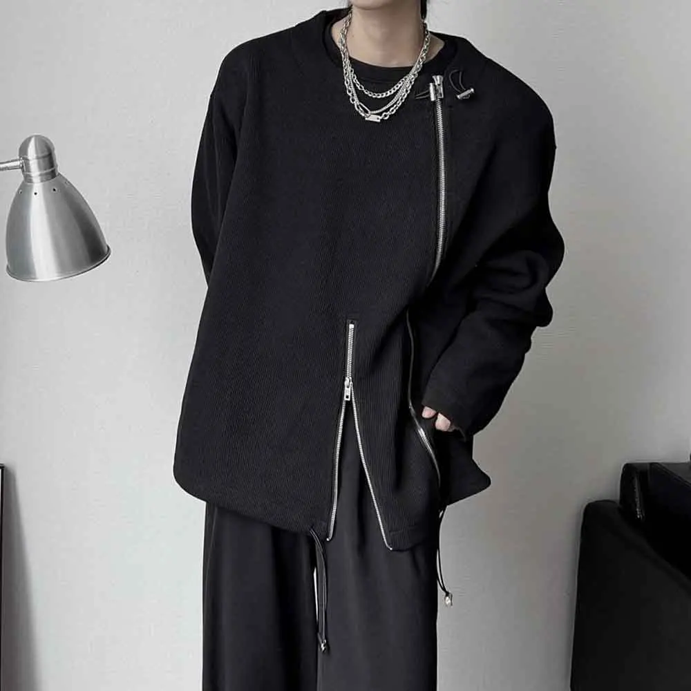 Осенняя мужская футболка с длинными рукавами и нерегулярной молнией в стиле пэчворк, американская модная тенденция, уличный хип-хоп, свободный повседневный нишевый мужской топ
Осенняя мужская футболка с длинными рукавами и нерегулярной молнией в стиле пэчворк, американская модная тенденция, уличный хип-хоп, свободный повседневный нишевый мужской топ