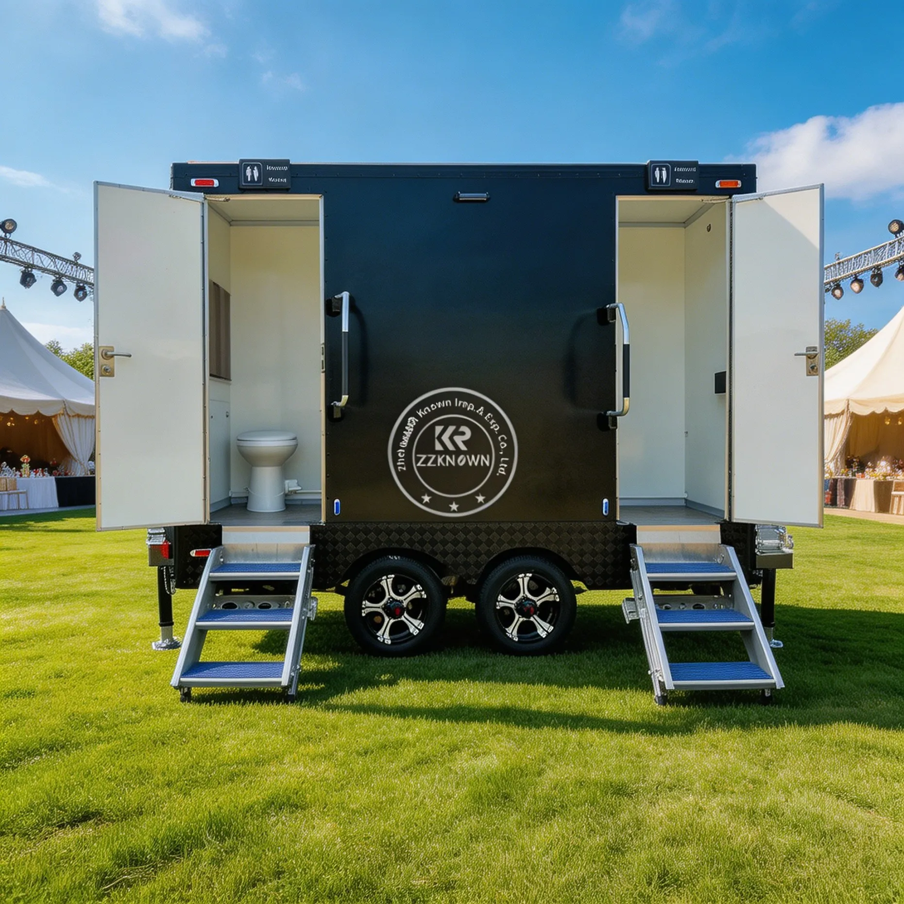 High Quality Vip Mobile Toilet Trailer Luxury Bathroom Trailers Outdoor Restroom Trailer with Shower and Hand Washing Sink
High Quality Vip Mobile Toilet Trailer Luxury Bathroom Trailers Outdoor Restroom Trailer with Shower and Hand Washing Sink