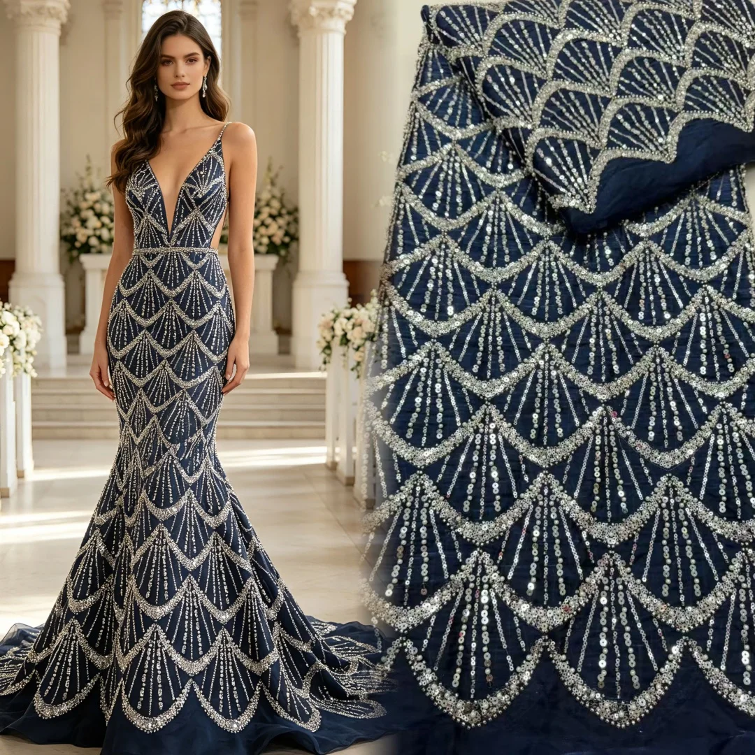 Wholesale African Beaded Lace Fabric French Bridal Sequins Lace Fabric Luxury Nigerian Tulle Lace Fabric Couture Materiel 2026
Wholesale African Beaded Lace Fabric French Bridal Sequins Lace Fabric Luxury Nigerian Tulle Lace Fabric Couture Materiel 2026