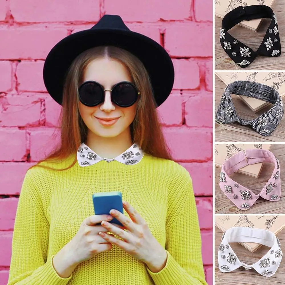 Fashion Rhinestone Beaded False Shirt Collar Shirt Decoration Removable Detachable Collars Lapel Fake Collar
Fashion Rhinestone Beaded False Shirt Collar Shirt Decoration Removable Detachable Collars Lapel Fake Collar