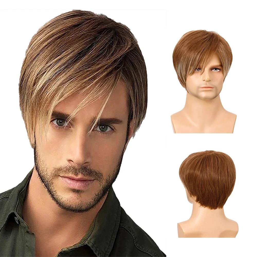 Men Short Natural Brown Straight Wigs for Men's Daily Wig with Bangs Nature Looking Heat Resistant Breathable
Men Short Natural Brown Straight Wigs for Men's Daily Wig with Bangs Nature Looking Heat Resistant Breathable