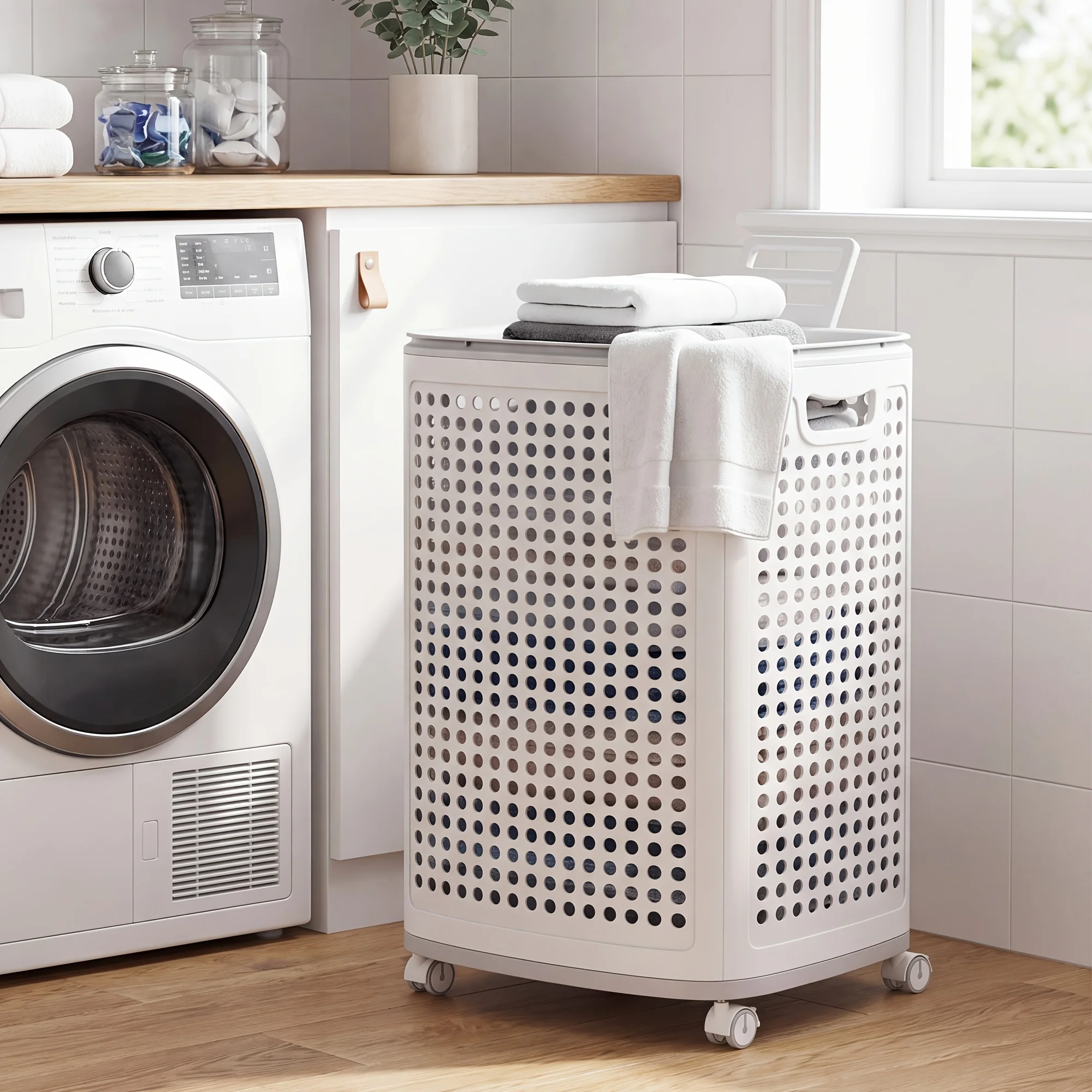Slim Rolling Laundry Hamper – 19.8-Gallon (75L) Ventilated Plastic Basket with Smooth Wheels for Easy Movement | Lightweight, Space-Saving Storage for Dorms, Bedrooms, Bathrooms & Laundry Areas
Slim Rolling Laundry Hamper – 19.8-Gallon (75L) Ventilated Plastic Basket with Smooth Wheels for Easy Movement | Lightweight, Space-Saving Storage for Dorms, Bedrooms, Bathrooms & Laundry Areas