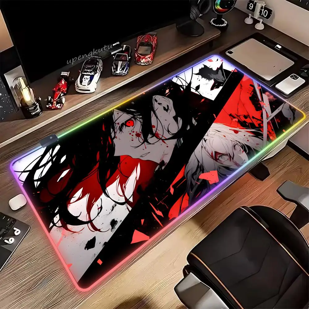 Terrifying expression Mouse Pad RGB HD XXL Cute Mouse Pad Keyboard Mousepad PC Large Table Pad Gaming Laptop LED Desk Mat