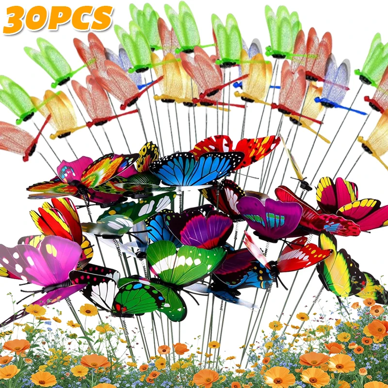 10/30PCS Realistic Butterfly Dragonfly Garden Stakes Artificial Ornaments Garden Yard Plant Flower Pot Decoration with Sticks
10/30PCS Realistic Butterfly Dragonfly Garden Stakes Artificial Ornaments Garden Yard Plant Flower Pot Decoration with Sticks