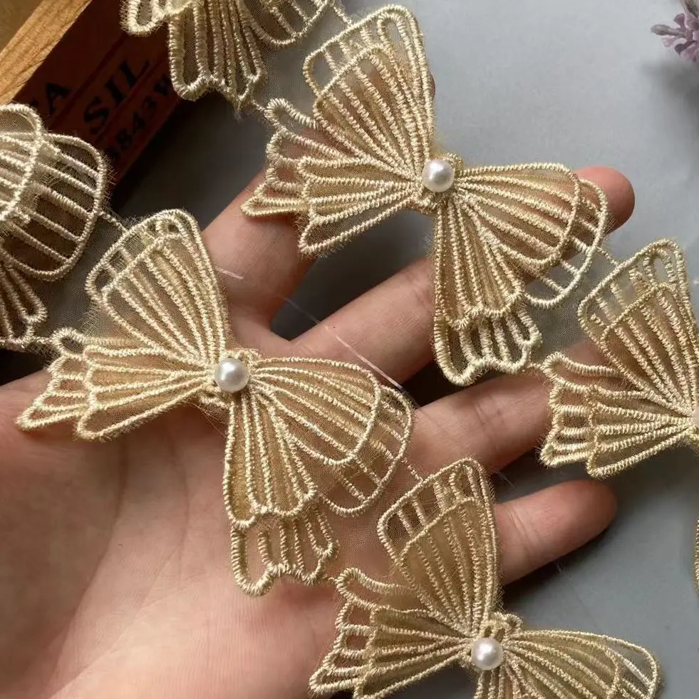 10x Latest Gold Pearl Butterfly Embroidered Lace Trim Ribbon Fabric Lady Wedding Dress Handmade DIY Sewing Supplies Craft 6.5cm
10x Latest Gold Pearl Butterfly Embroidered Lace Trim Ribbon Fabric Lady Wedding Dress Handmade DIY Sewing Supplies Craft 6.5cm