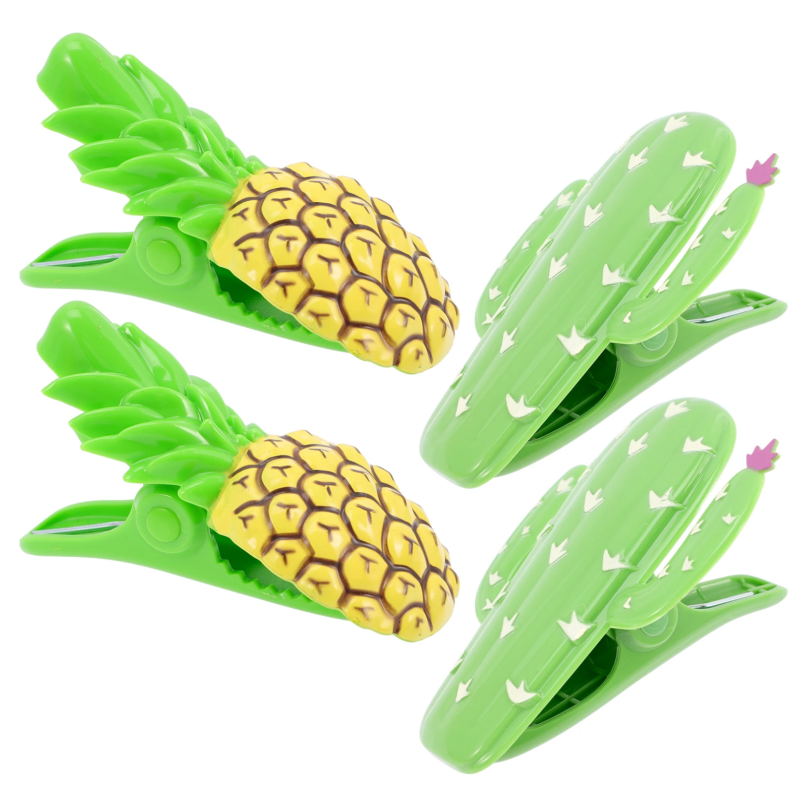 4pcs Beach Towel Clips for Chairs Premium Plastic Lightweight Strong Windproof Clothes Clips Pineapple Cactus Shape for Beach
4pcs Beach Towel Clips for Chairs Premium Plastic Lightweight Strong Windproof Clothes Clips Pineapple Cactus Shape for Beach