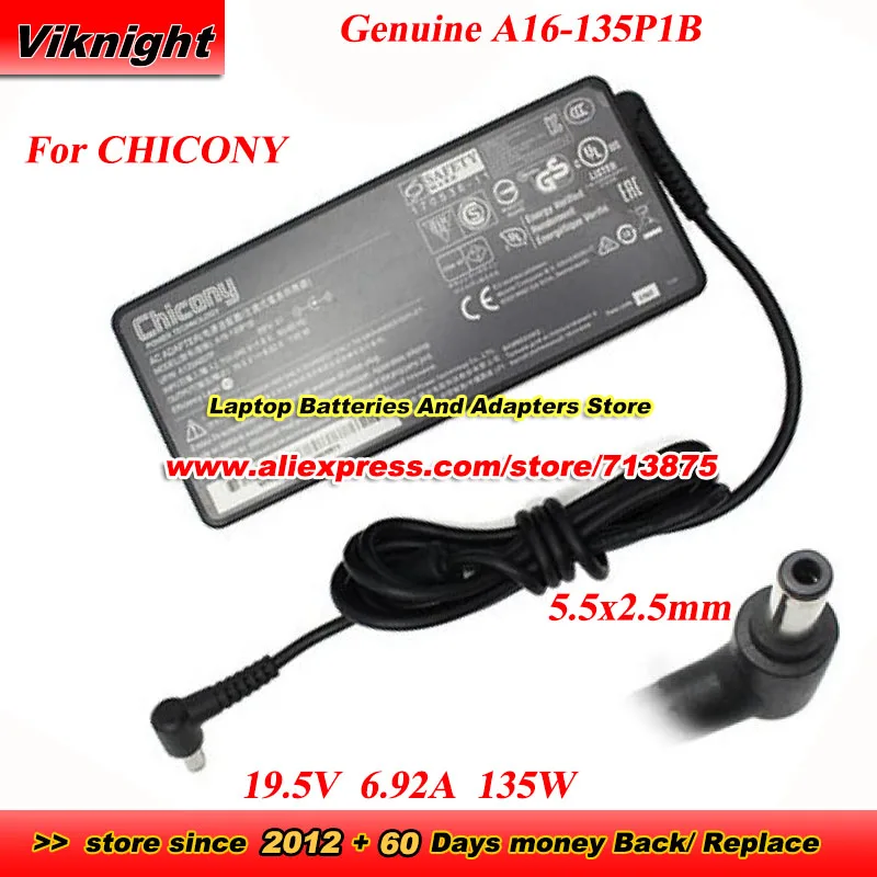 Chicony 19.5V 6.92A 135W A16-135P1B A135A007P AC Adapter for MSI PE72-7RD MS-16P6 GE62 GF62 GP62M GL62M GS63 7RD GP72 GL72M 7RDX
Chicony 19.5V 6.92A 135W A16-135P1B A135A007P AC Adapter for MSI PE72-7RD MS-16P6 GE62 GF62 GP62M GL62M GS63 7RD GP72 GL72M 7RDX