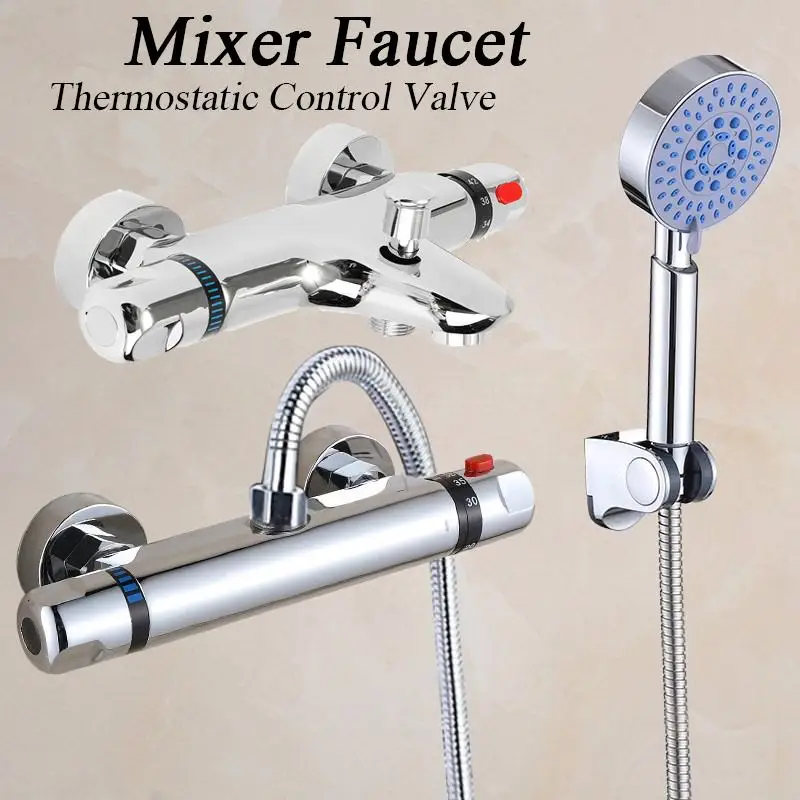 Thermostatic Bath Shower Faucets Set Wall Mounted Bathroom Mixer Tap Hot And Cold Mixing Valve Bathtub Faucet
Thermostatic Bath Shower Faucets Set Wall Mounted Bathroom Mixer Tap Hot And Cold Mixing Valve Bathtub Faucet