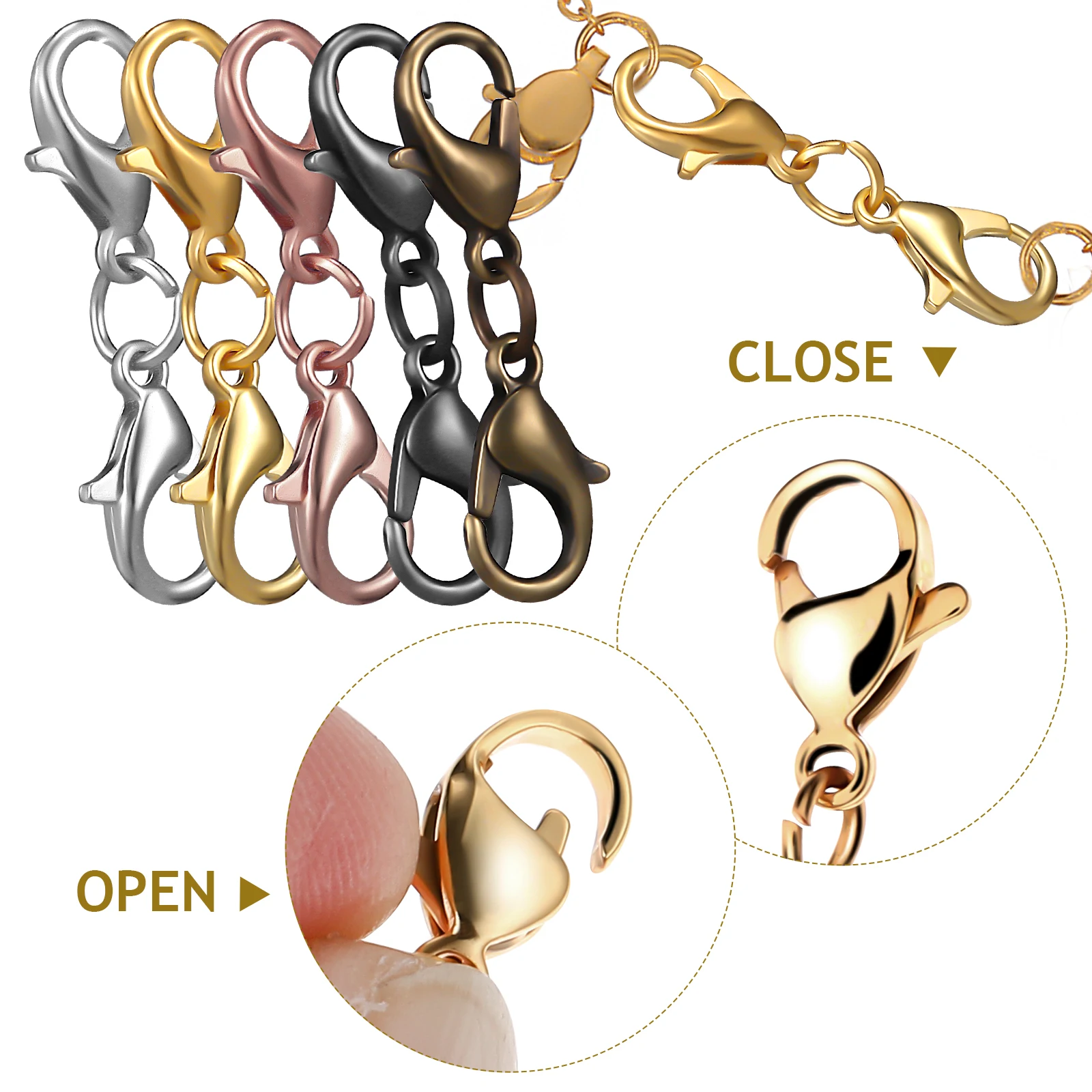 20Pcs Double Lobster Clasp Extenders Shiny Strong Zinc Alloy Necklace Bracelet Extender Clasps for Jewelry Repair DIY
20Pcs Double Lobster Clasp Extenders Shiny Strong Zinc Alloy Necklace Bracelet Extender Clasps for Jewelry Repair DIY