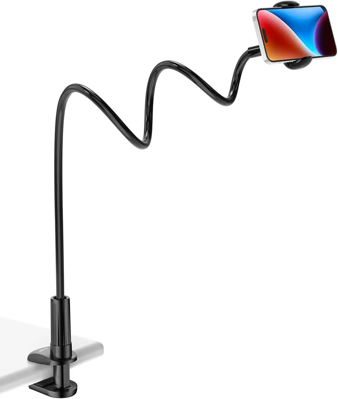 Adjustable Gooseneck Phone Holder for Hands-Free Viewing, Stable Metal Stand Fits 4-7 Inch Phones - Black
Adjustable Gooseneck Phone Holder for Hands-Free Viewing, Stable Metal Stand Fits 4-7 Inch Phones - Black