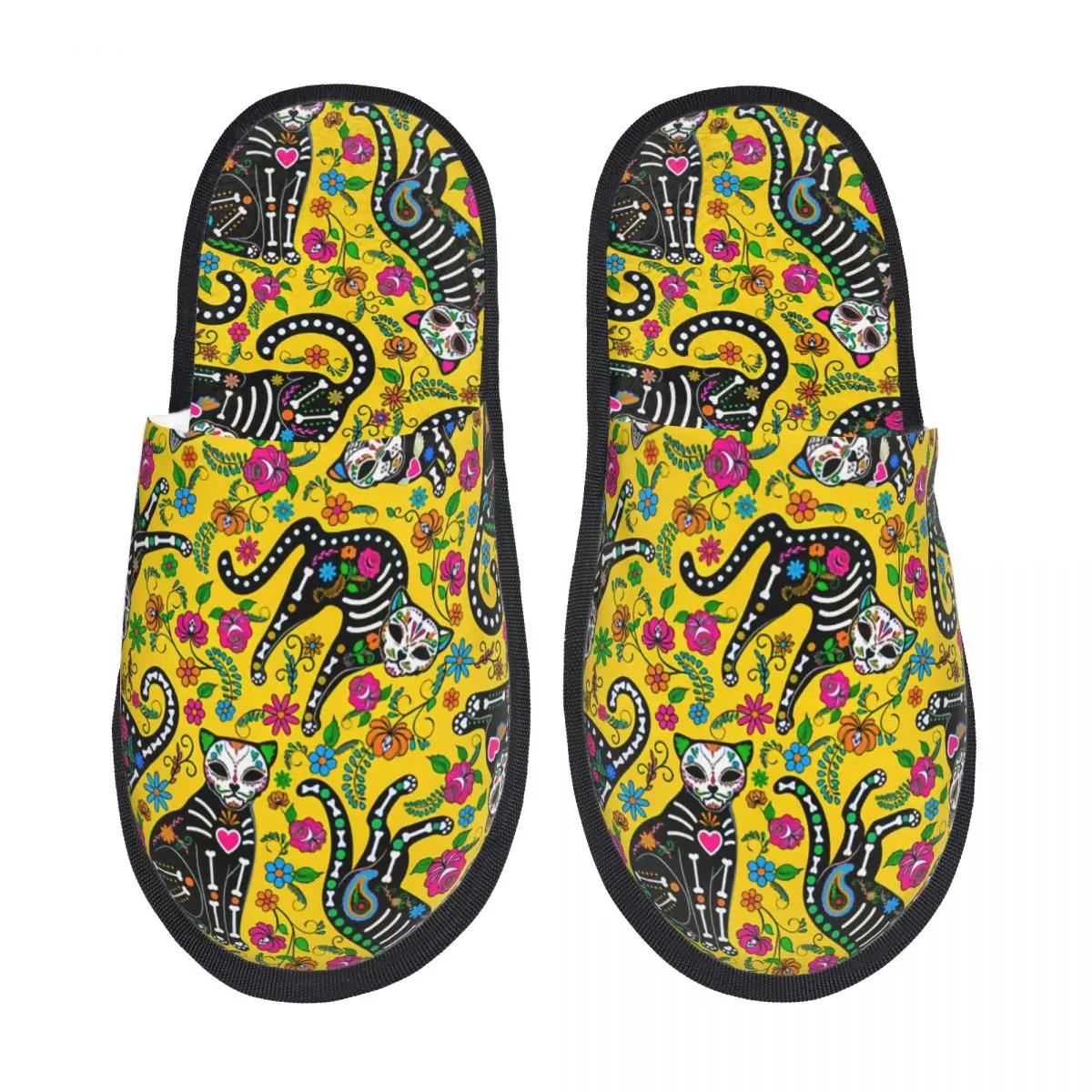 Тапочки женские из пены с эффектом памяти, с принтом «Мексиканские черепа, кошки, цветы», уютные и теплые домашние тапочки
Тапочки женские из пены с эффектом памяти, с принтом «Мексиканские черепа, кошки, цветы», уютные и теплые домашние тапочки