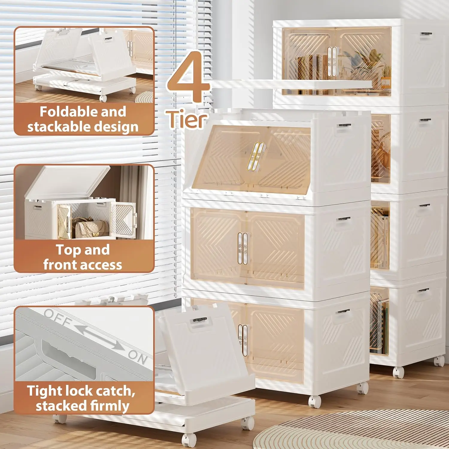 Storage Bins with Lid 120QT, Stackable Storage Containers with Wheels and Magnetic Doors, Plastic Clothes Closet Large Capacity
Storage Bins with Lid 120QT, Stackable Storage Containers with Wheels and Magnetic Doors, Plastic Clothes Closet Large Capacity