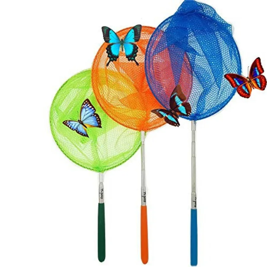 #1 3 Pack Colored Telescopic Butterfly Nets - Great for Catching Insects Bugs Fishing - Outdoor Toy for Playing - Extendable fr
#1 3 Pack Colored Telescopic Butterfly Nets - Great for Catching Insects Bugs Fishing - Outdoor Toy for Playing - Extendable fr
