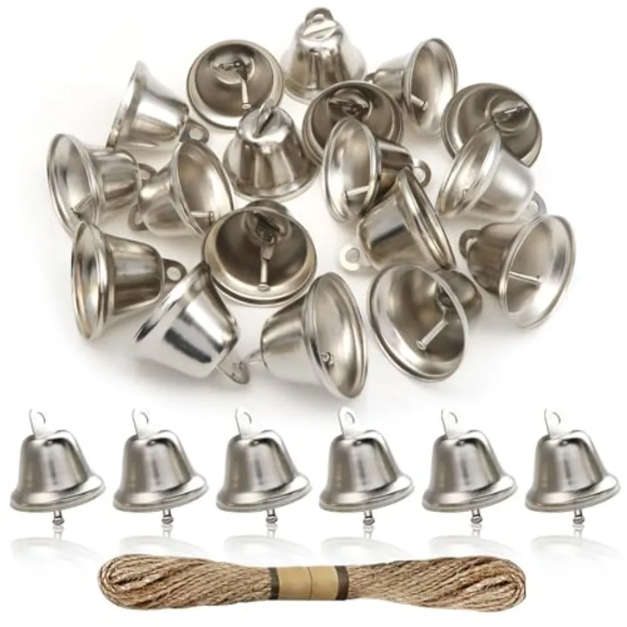 TOAOB 20pcs Craft Bells Silver Vintage Jingle Bells Tiny 1.7x1.5 inch with 1 Roll Hemp Rope for Hanging Wind Chime Making Dog T
TOAOB 20pcs Craft Bells Silver Vintage Jingle Bells Tiny 1.7x1.5 inch with 1 Roll Hemp Rope for Hanging Wind Chime Making Dog T