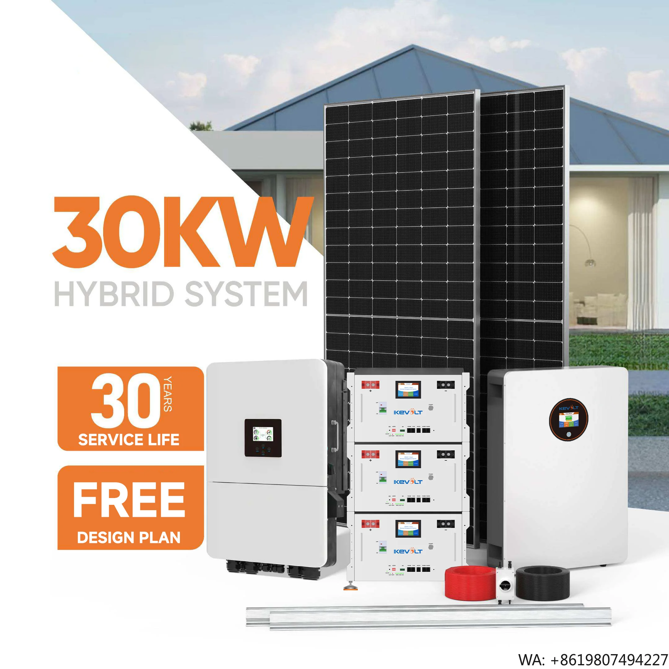 Complete Photovoltaic System Solar Kits 10Kw 20Kw 30Kw Roof Mounting Hybrid Solar Energy Storage System for Home
Complete Photovoltaic System Solar Kits 10Kw 20Kw 30Kw Roof Mounting Hybrid Solar Energy Storage System for Home