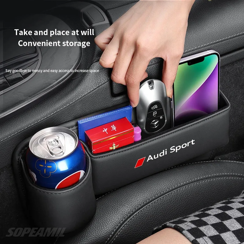 For Audi Sport A3 A4 A5 A6 A7 A8 S3 S4 S5 S6 Q3 Q5 Q7 RS3 RS4 TT Car Seat Crevice Storage Box Gap Slot With Cup holder Organizer
For Audi Sport A3 A4 A5 A6 A7 A8 S3 S4 S5 S6 Q3 Q5 Q7 RS3 RS4 TT Car Seat Crevice Storage Box Gap Slot With Cup holder Organizer